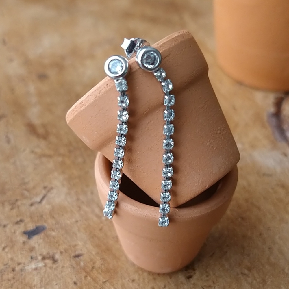 White Rhodium crystal earrings